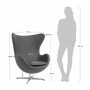 Дизайнерское кресло EGG CHAIR светло-серый матовый с эффектом состаренная кожа - 6