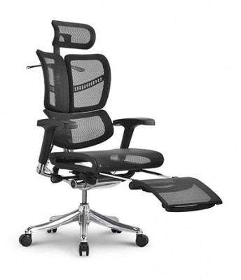 Кресло для руководителя Expert Fly черная сетка с подножкой